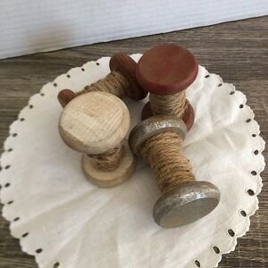 Rustic Wooden Spools with Twine